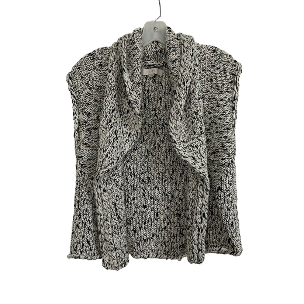 LOFT Women’s Black and White Knit Vest